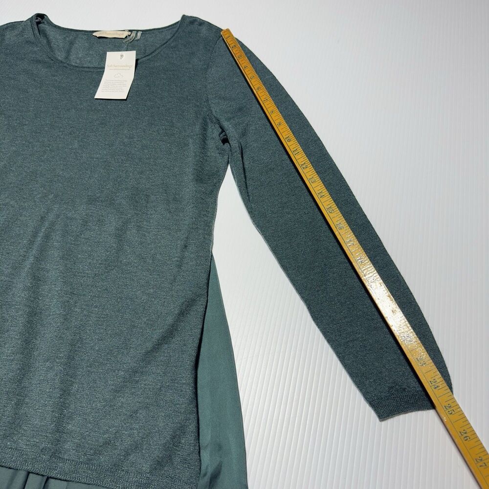 Soft Surroundings Knit Tunic Top Wool Alpaca Blend High Low Hem Size L Green NWT - Picture 9 of 9